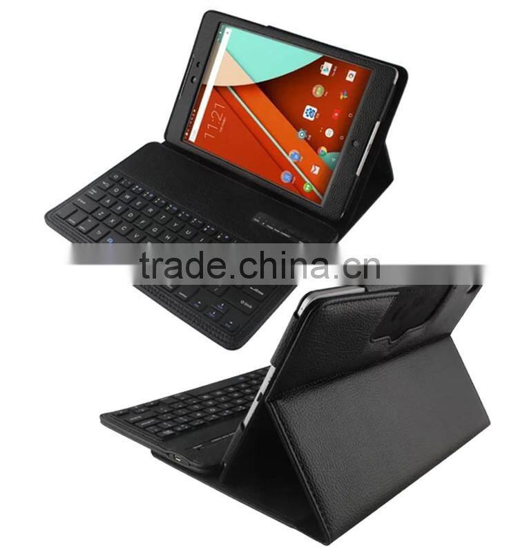 For Google HTC Nexus 9 Removable Wireless Bluetooth Keyboard With PU Leather Case Stand Cover
