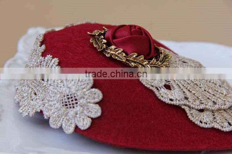 MYLOVE red uk design mini top hat with clips for women