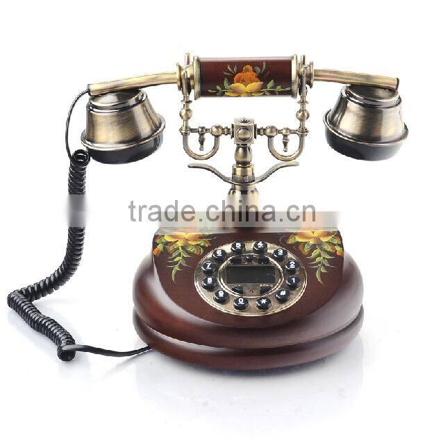 Popular wooden Telephone With Caller ID Vintage Corded Telephone