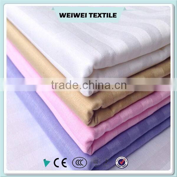 100% cotton satin stripe fabric for hotel bed sheets