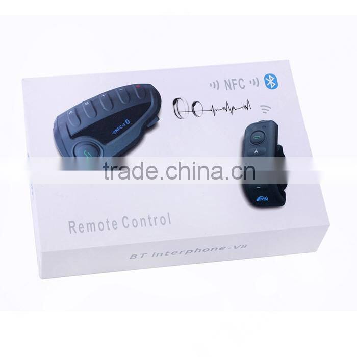 SZwinzon V8 Motorcycle Bluetooth Helmet Intercom Headset 5 Riders Talk at The Same Time Remote Control NFC FM 1200M