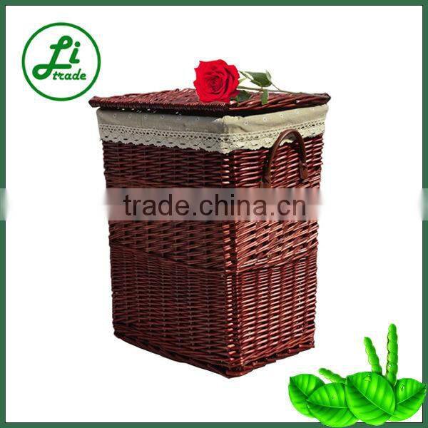 Rectangular white laundry hamper