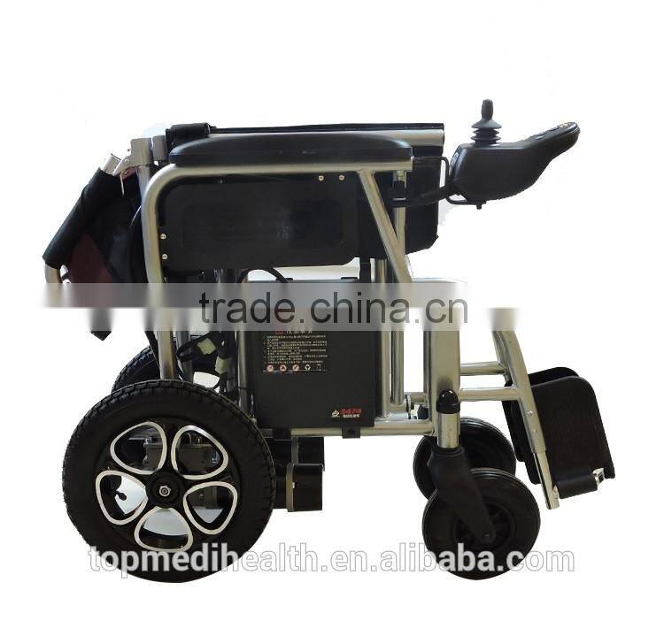 Folding portable electric wheelchair for disabled