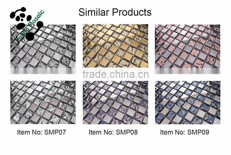 SMP07 Fashion Design mosaic glazed electroplate mosaic hotel decoration wall mosiac