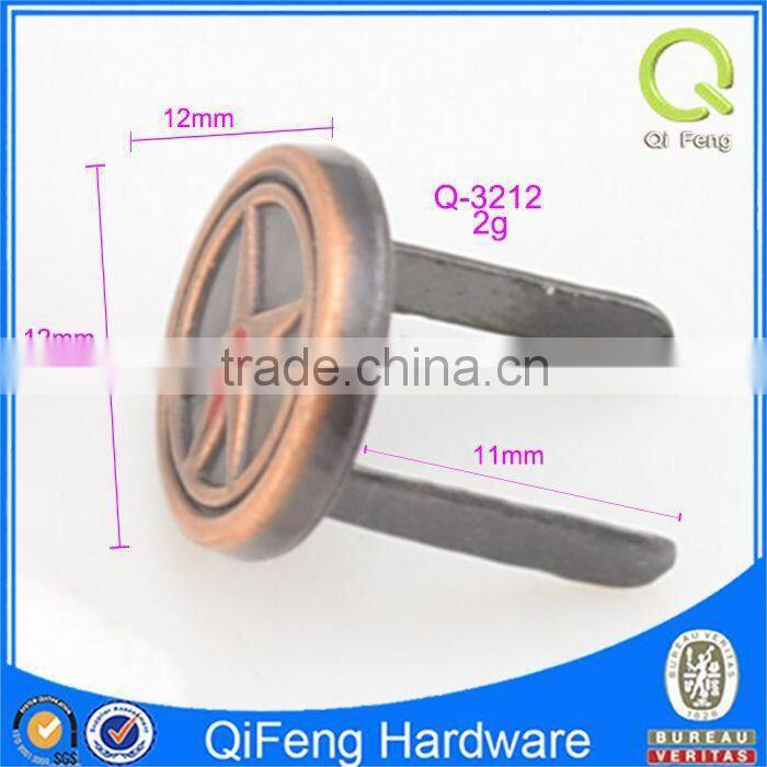 Q-3212 bag accessory metal label custom five-pointed star round shape