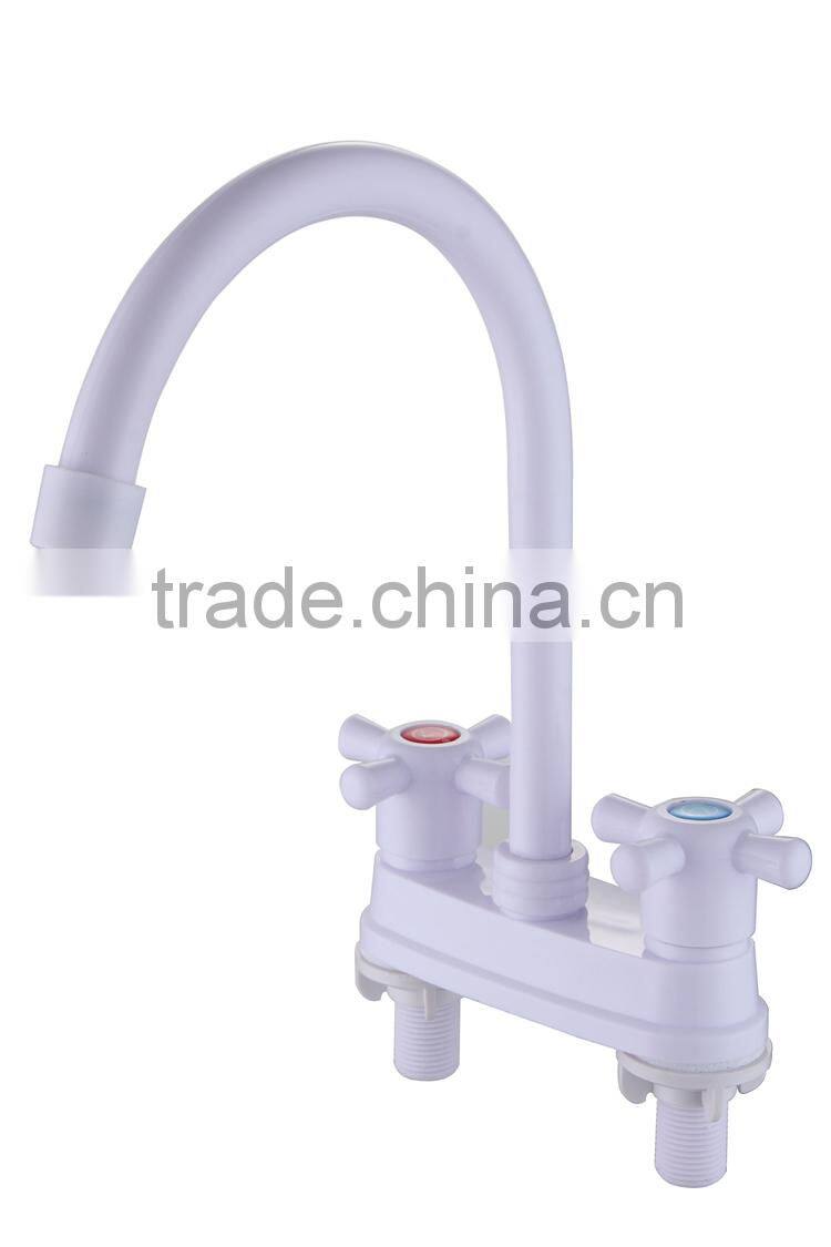 Inexpensive White Single cold Double plastic Basin faucet