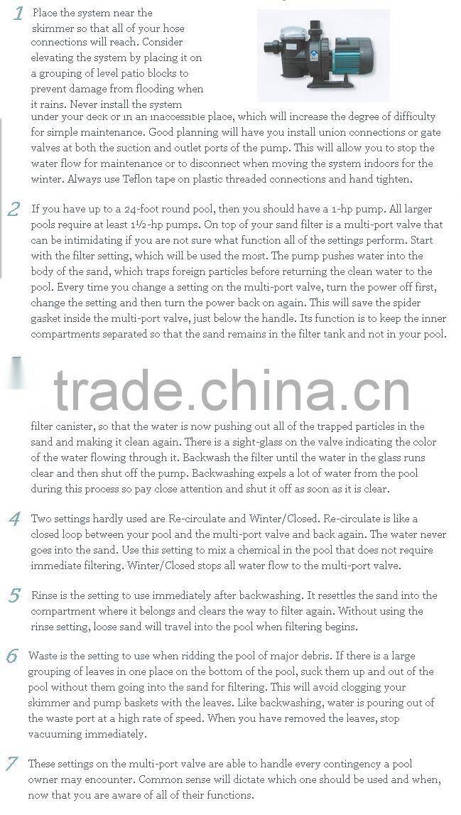 Wholesale hot tubs swimming pool sand filter pump from china