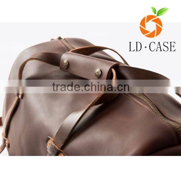 Vintage Crazy Horse Leather men's Travel Duffle luggage Bag