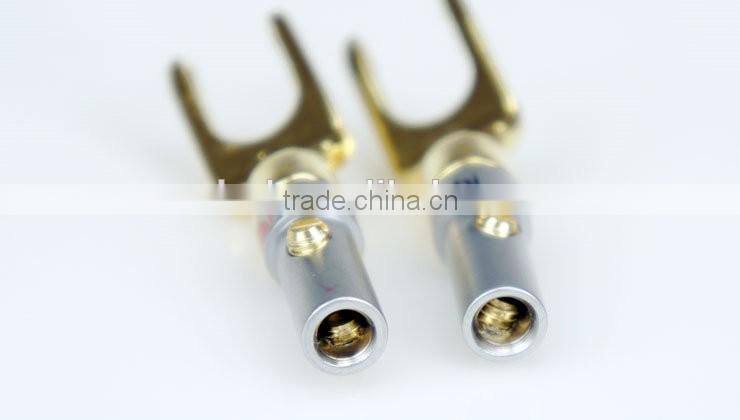 For Nakamichi full gold-plated copper Y-connector banana plug speaker stereo speaker audio wire connector plug
