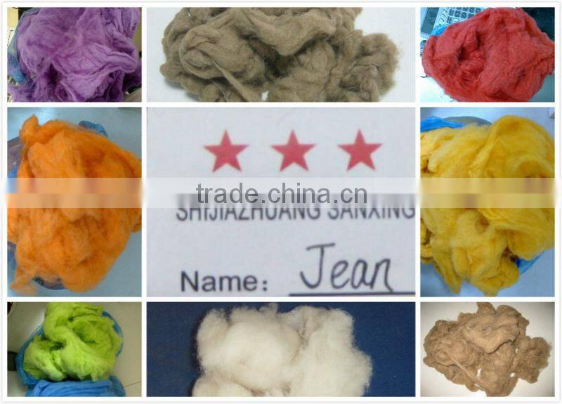 100% sheep cashmere, 20.5mic& 40-50mm, dyed dark blue color, 100% real color