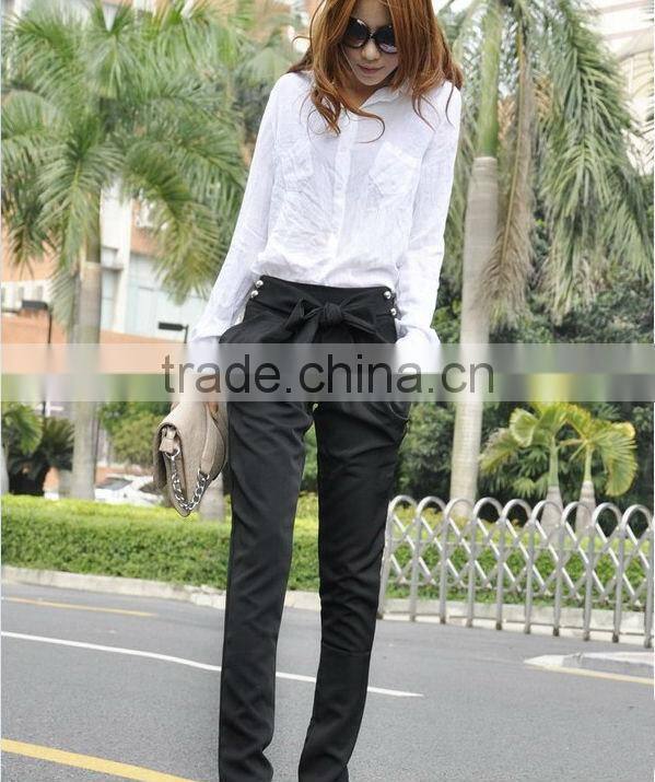 Top Sale 2014 Fashion Women's Pants High Waist Women's Skinny Long Trousers OL Casual Bow Harem Pants Large Size Women's Pants