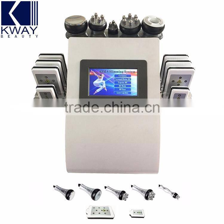 6 in 1 Function ultrasound cavitation rf slimming machine with laser pads