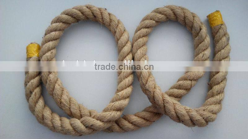 Multi-purpose twisted jute rope 3-strand natural color for sale