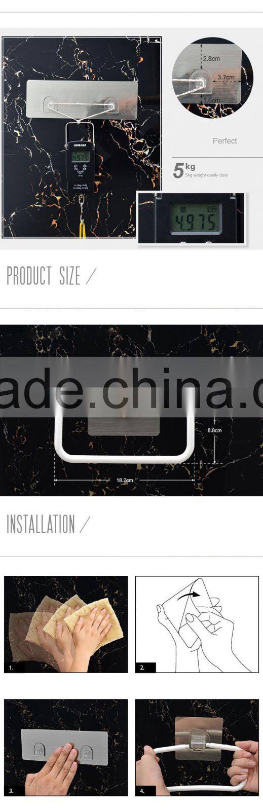 Magic Flexible Sticker Plastic Bathroom Hand Towel Holder Easy Use-square shaped