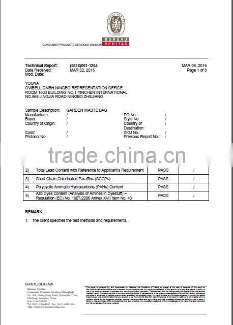 2016 PE Fermentation waterproof bag manure compost kitchen wasten bag