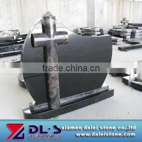 Black granite tombstone