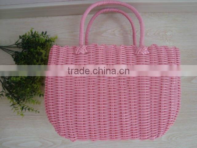 wholesale round flat plastic rattan basket plastic basket for fruit plastic bread basket