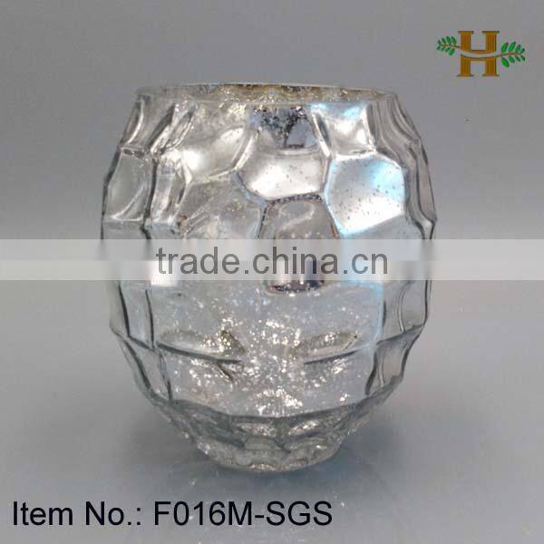 Hot Sale Handmade Mercury Glass Vase Ball Silver Vase