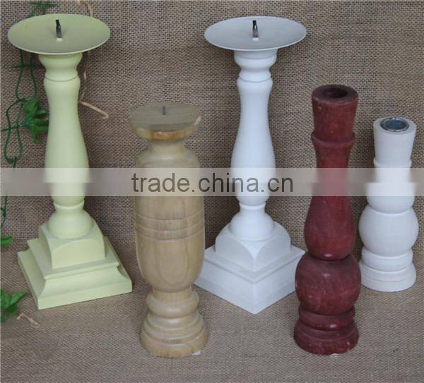 Colorful decorative tall wooden candle holders for weddings