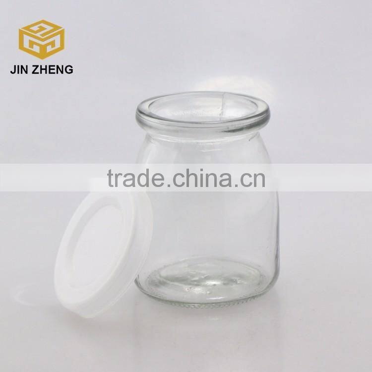 Factory wholesale Food grade empty 180ml glass pudding yogurt bottle