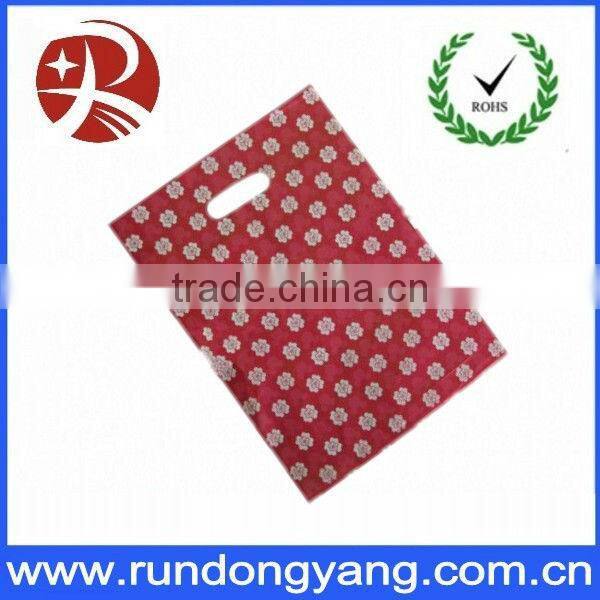 LDPE customized white plastic die cut shopping bag