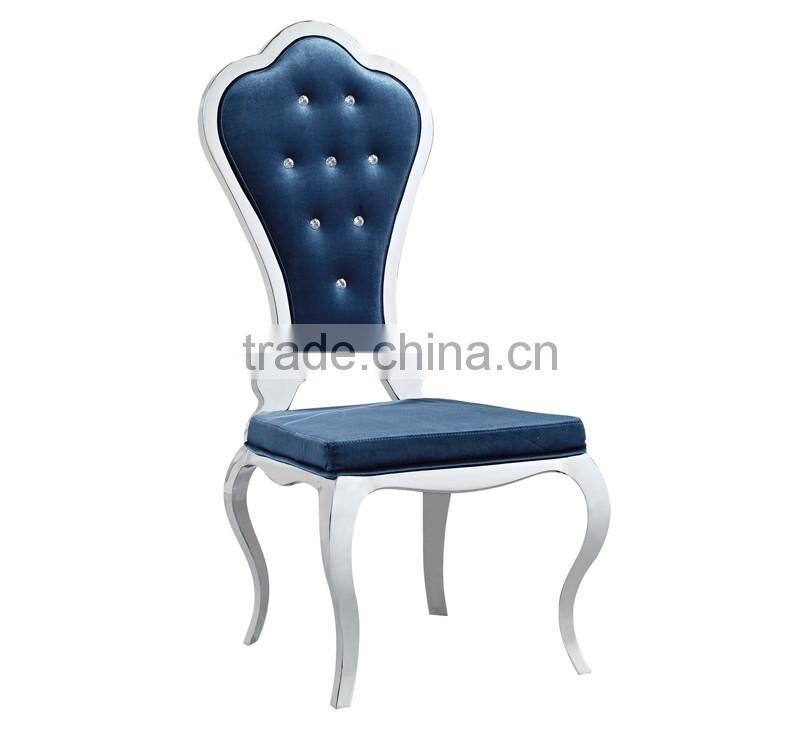 wholesale blue fabric restaurant dining chair