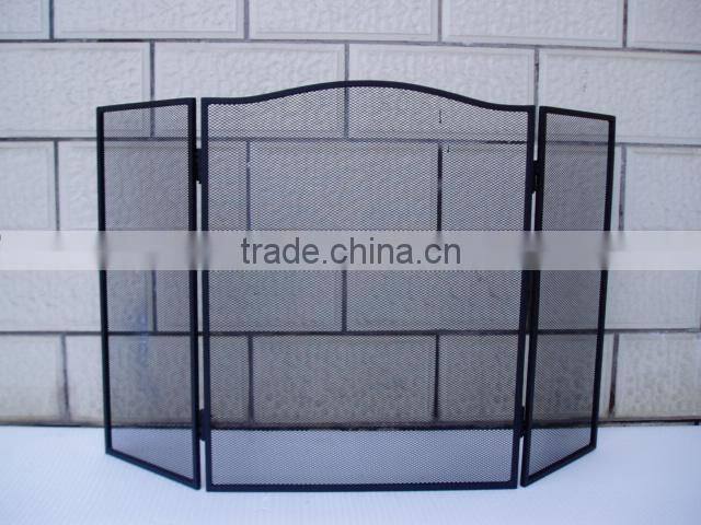 folding hand forged cast iron fireplace screens