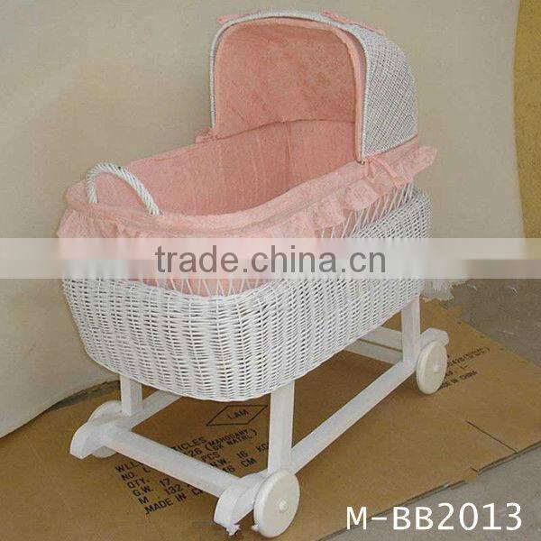 handmade wicker baby crib