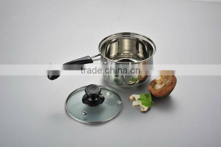 410 Stainless Steel milk Pot with glass lid
