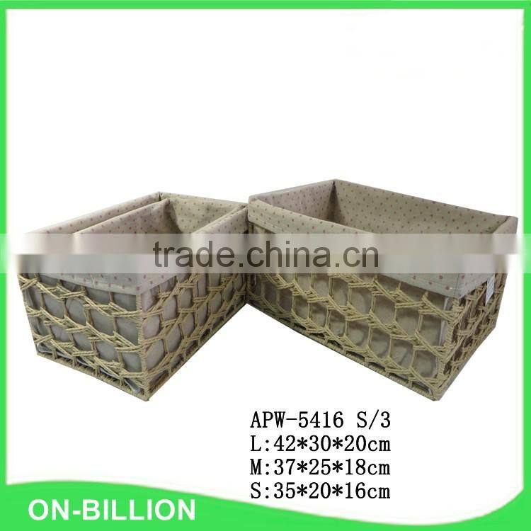 Decorative woven colorful paper string nest basket