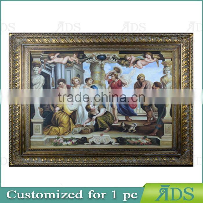 Antique Art Frame Moulding with Handmade Oil Painting for Home Decoration