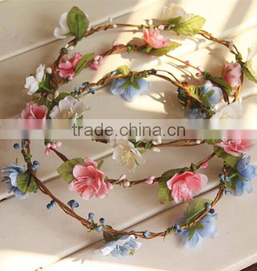 High Quality Bohemian Style Floral Flower Rose Party Wedding Hair Head Wreaths