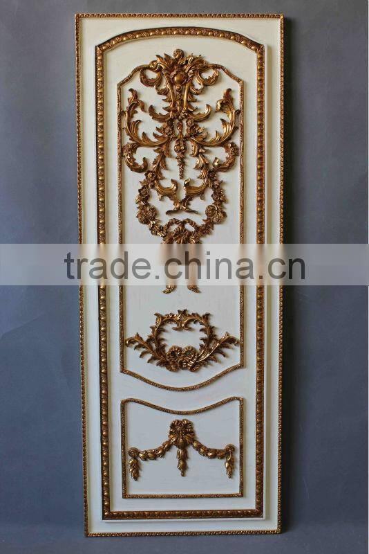 French classic wall panels Gold and white color