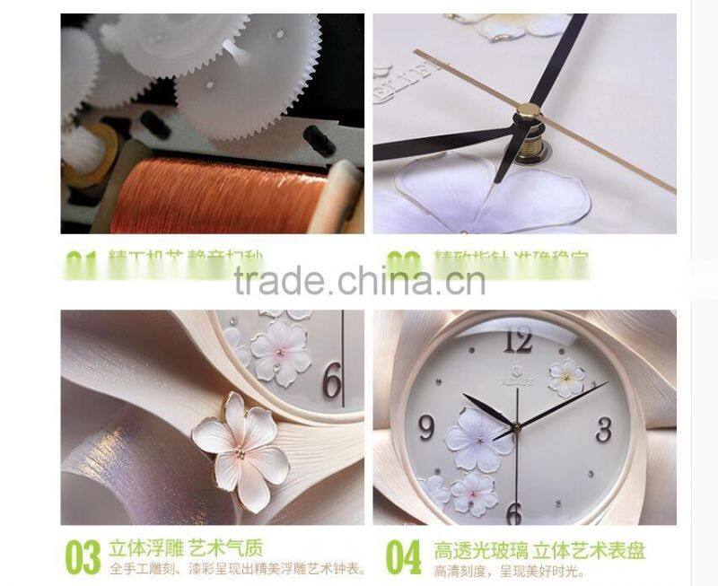 M22A Momoda Living room Creative modern hanging fancy elegant3D flower wall clock Quiet quiet quartz decoration large wall clock