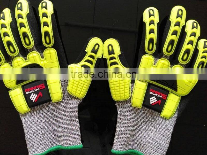 Nitrile Sandy coated TPR impact glove