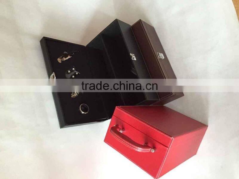 K0592-4PU Leather wine gift box 2bottles
