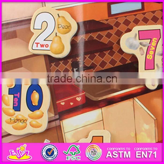 2016 new design 23 pieces educational toy wooden magnetic puzzles for toddlers W14J002