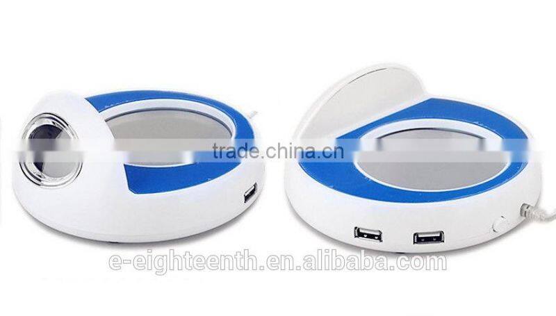 All in One USB Cup Warmer Clock Computer PC 4 port Hub