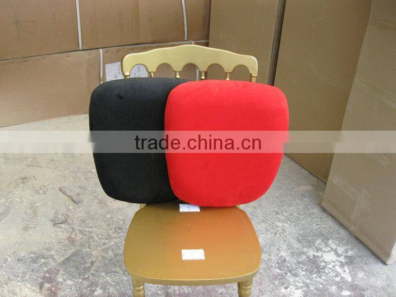 Wholesales golden Wedding Wood napoleon chair with velvet fabric cushions