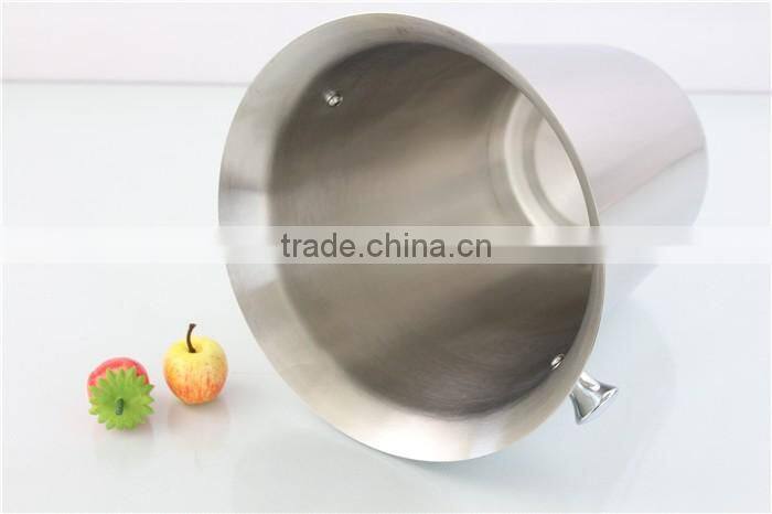 stainless steel Double wall champagne ice bucket with lid & handle