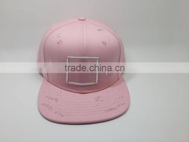 2015 Latest design cap fashion washed broken snapback hat and cap with 3D embroidery LOGO