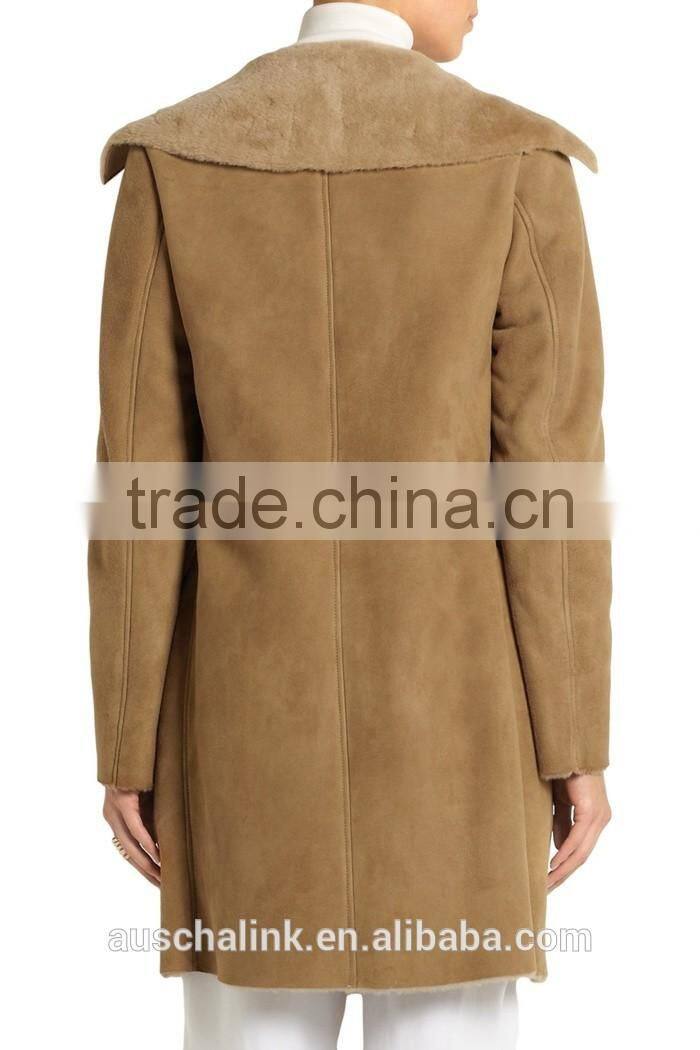 new arrival wholesale winter ladies shearling coat OEM service