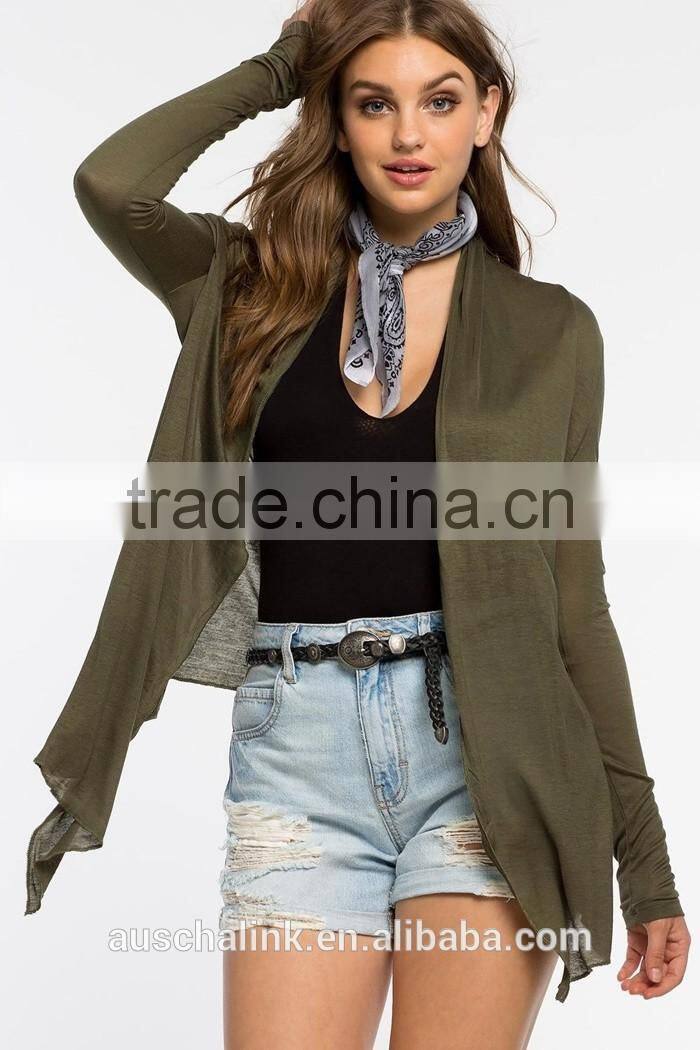 latest design ladies long sleeve open front cardigan factory price