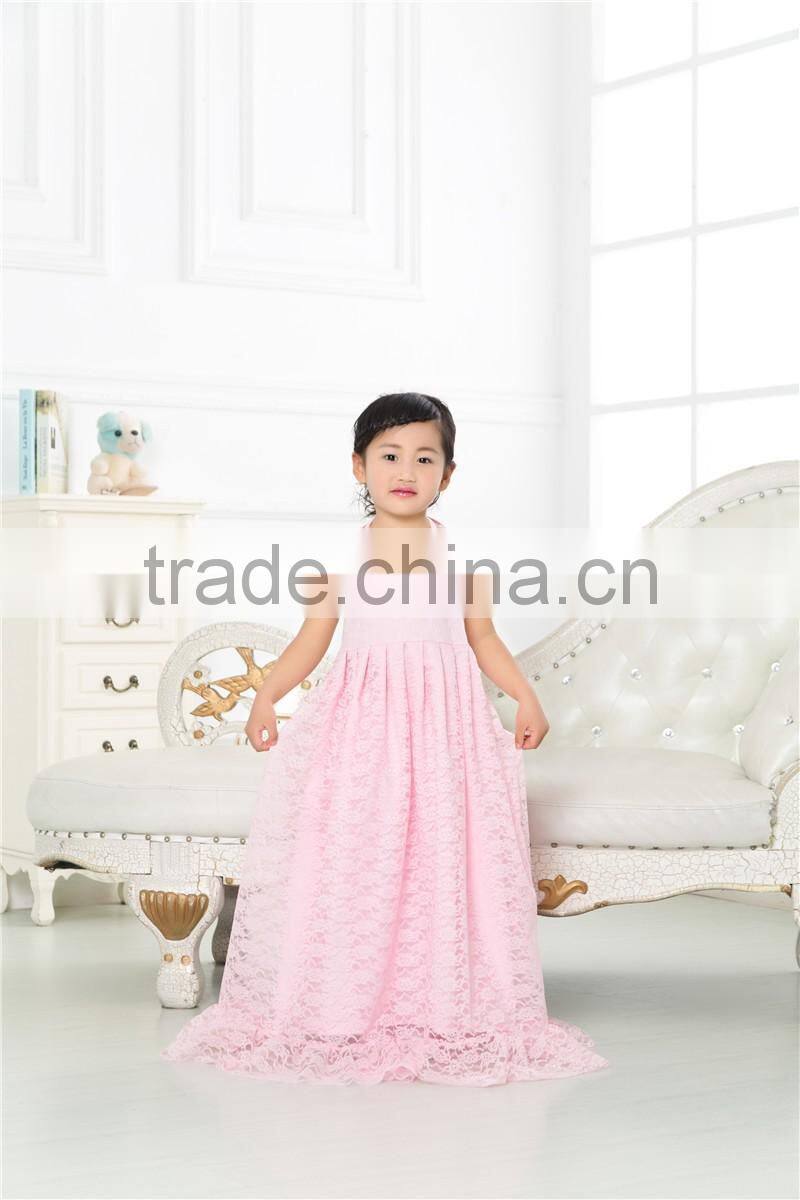 2017 Fashion Girl Lace Dress Long Baby Princess Dresses Fancy Kids Wear party dress