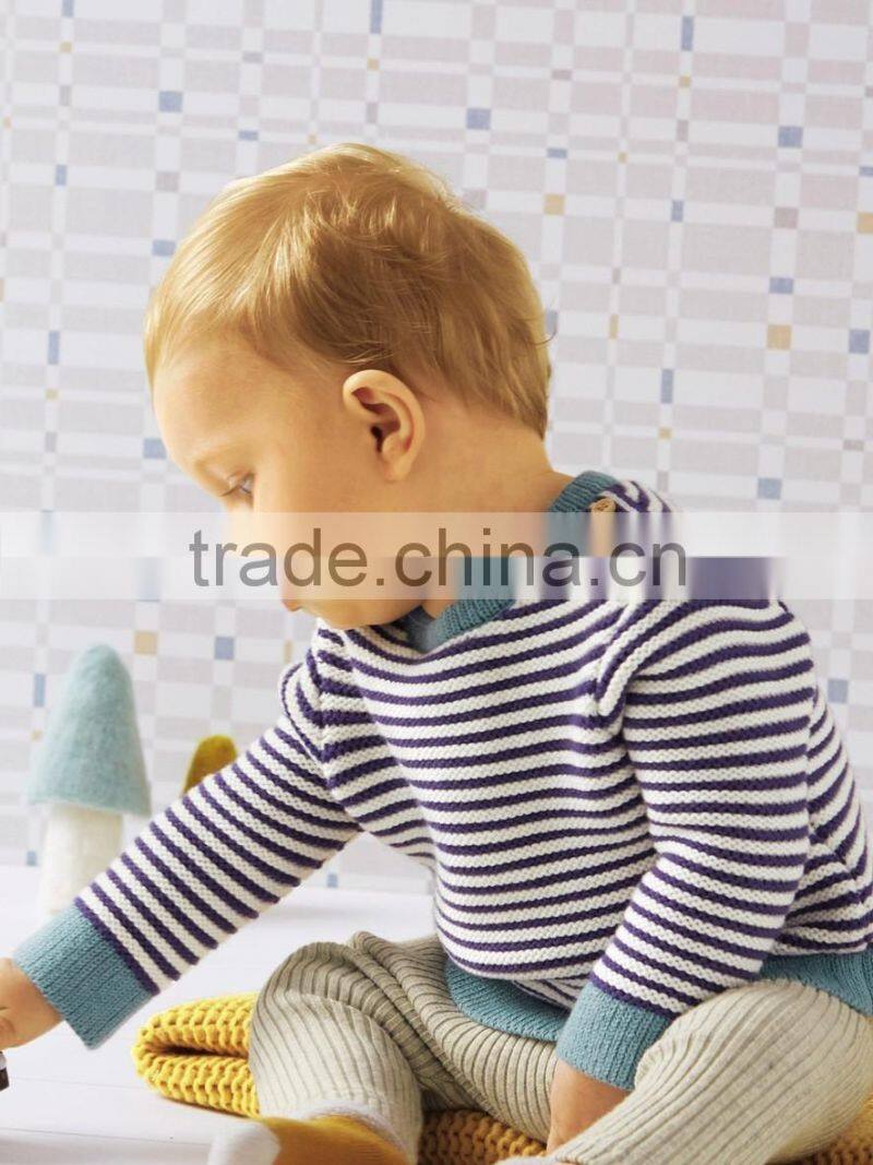 High Quality Stripe baby sweater ,baby knitwear,baby sweater design,baby toddler sweater(BKNB02)