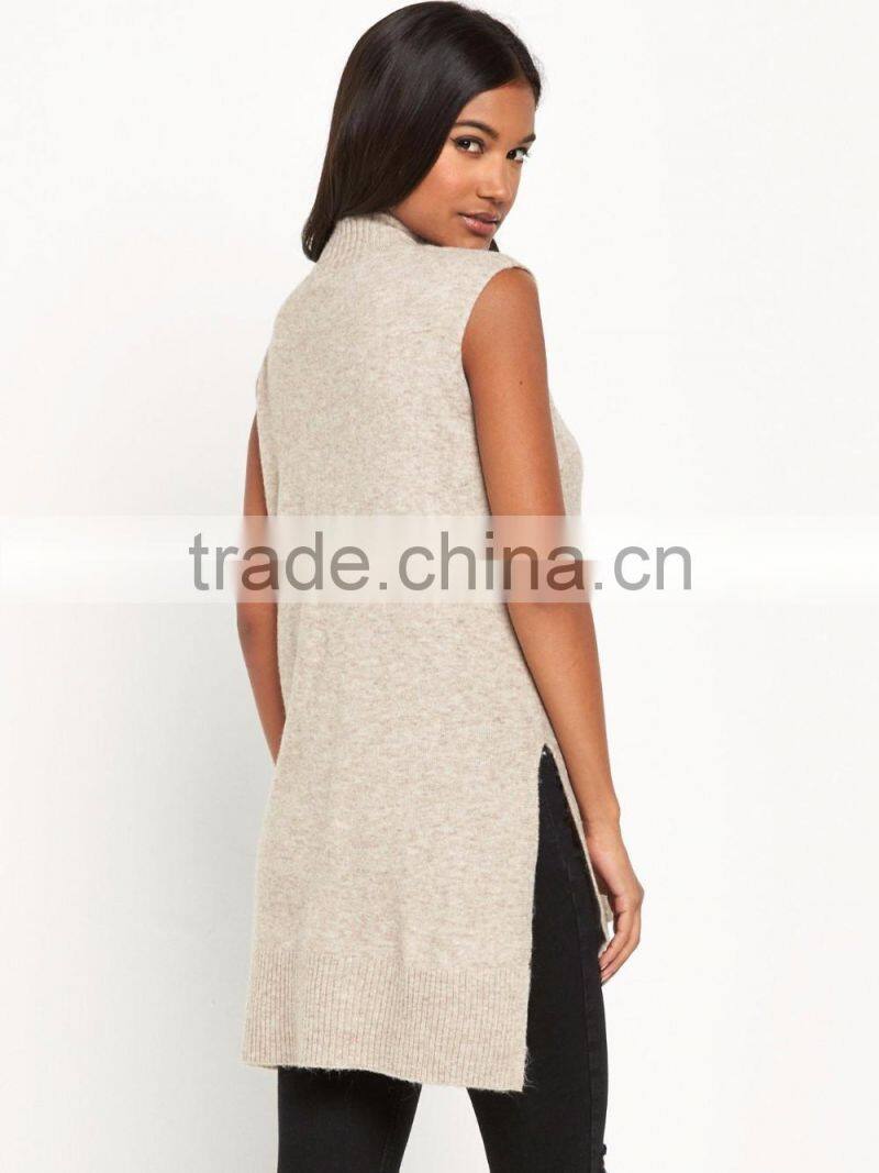 Cold Shoulder Draped Waterfall Front Knitwear Long Line Design Knitwear