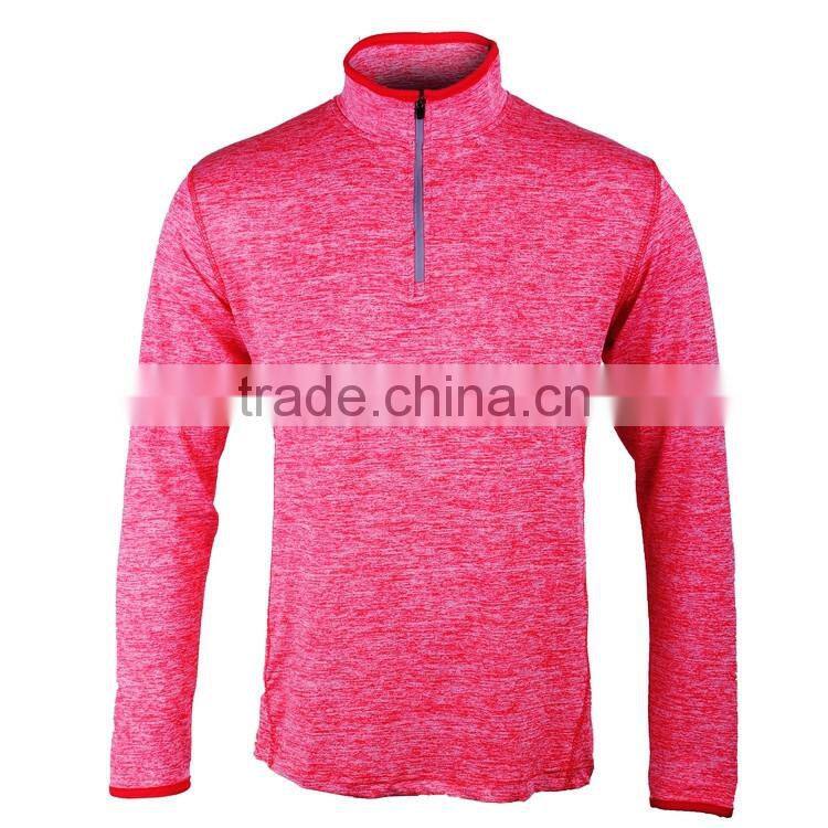 Women's Dry Fit Half Zip Neck Long Sleeve Sports Shirt Custom Zip Polyester Shirts