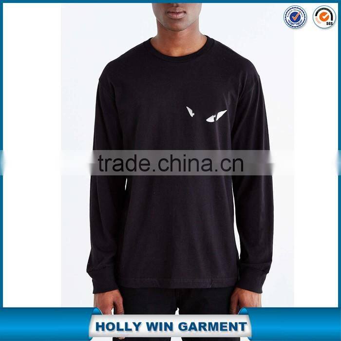 Black long sleeve roach plain t-shirts for men