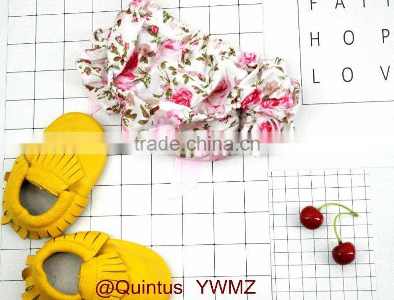 Ruffle shorts for baby girl pink flowers bloomer newborn baby clothes China supplier