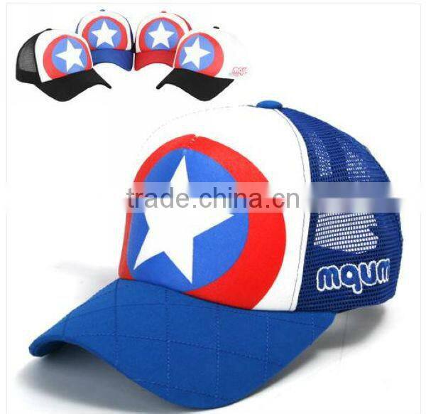 Fashion custom 5 panel print pattern mesh trucker cap